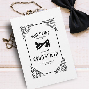 Funny BW Bow Cravate Junior Groomsman Vintage Flou