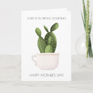 Funny Cactus carte de fête des mères