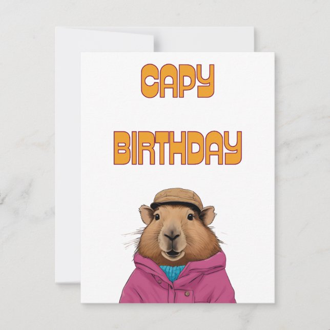 Funny Capybara Animal Capybara Carte Anniversaire (Devant)