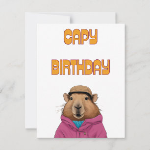 Funny Capybara Animal Capybara Carte Anniversaire