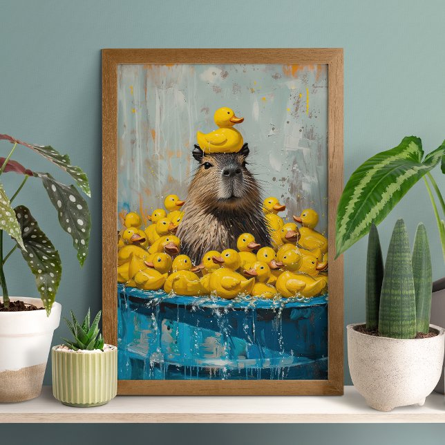 Funny Capybara Rubber Duck Pool Poster (Créateur téléchargé)