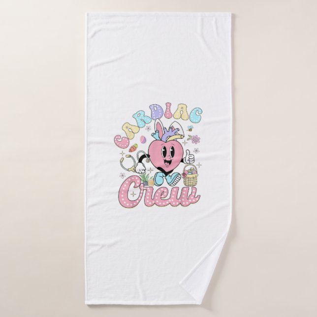 Funny Cardiac Crew Easter Day CVICU Nurse Cardiolo (Serviette de bain)