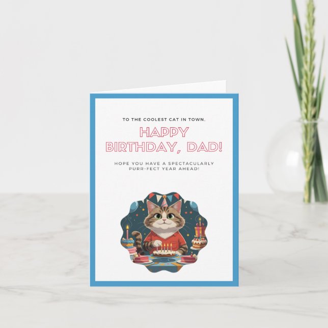 Funny Carte de chat Papa Funny Carte d'anniversair (Devant)