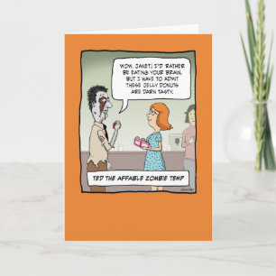 Funny Carte Halloween : Zombie Temp