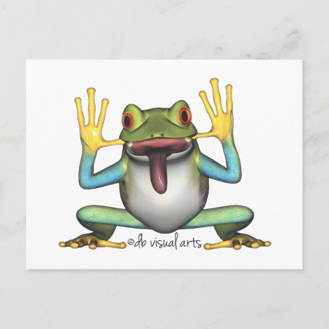 Funny Carte postale de carte postale de grenouille (Devant)