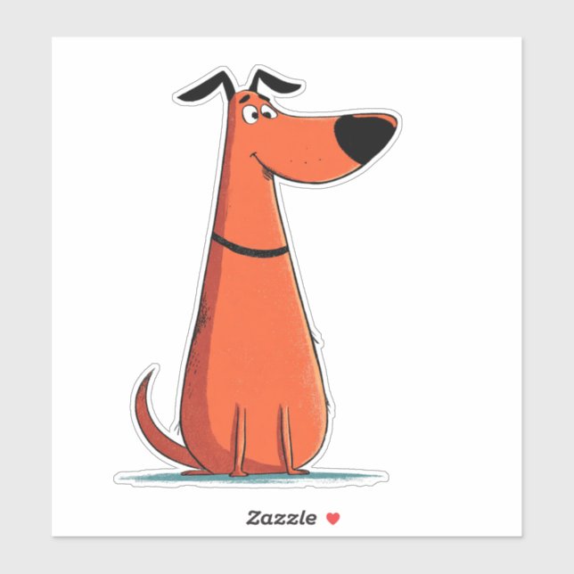 Funny Cartoon Dog Sticker (Feuille)