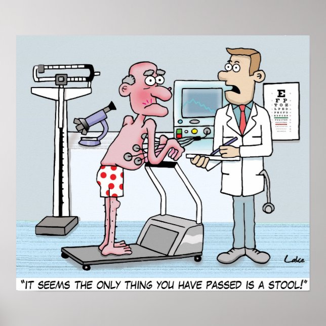 Funny cartoon medical test poster (Devant)