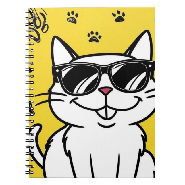 Funny Cat carnet Cartoon chat avec lunettes de sol (Devant)