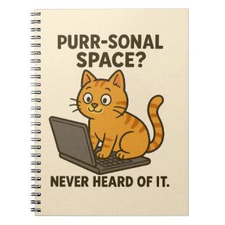 Funny Cat Carnet - "Espace Purr-Sonal ?"