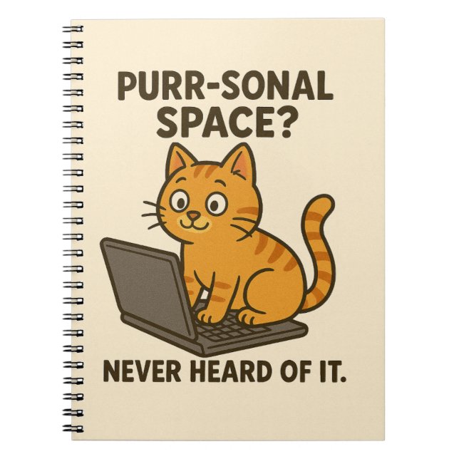 Funny Cat Carnet - "Espace Purr-Sonal ?" (Devant)