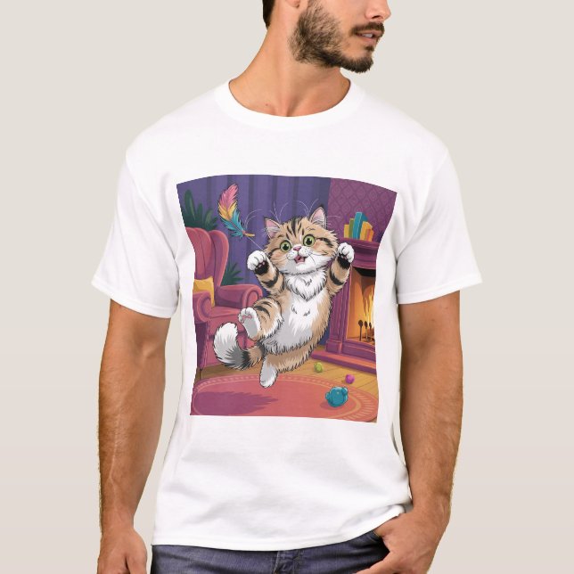 Funny Cat Design Men’s T-Shirt | Cute & Humorous  (Devant)