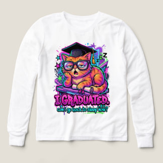 Funny Cat Graduation Can I Go Back To Sleep Kids 