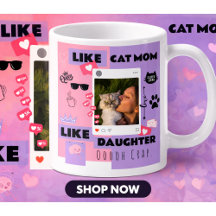 Funny Cat MOM CAT DAD CAT GIFT MUG FOR CAT LOVERS