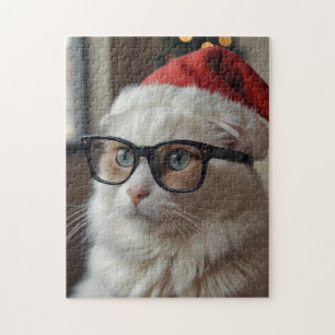 Funny Cat Père Noël Puzzle - Christmas Jigsaw