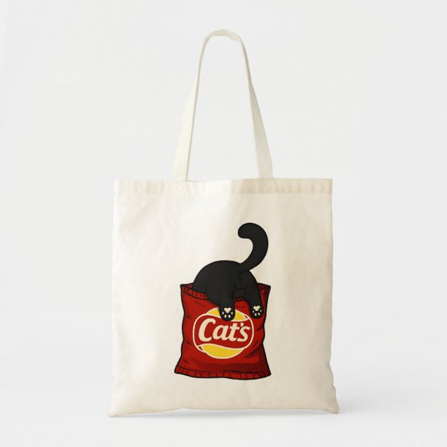 Funny Cat Snack Lover Tote Bag Cute Cat (Devant)