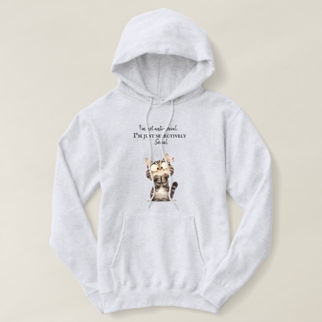 Funny Cat Sweat - shirt à capuche - Style Hilariqu (Design devant)