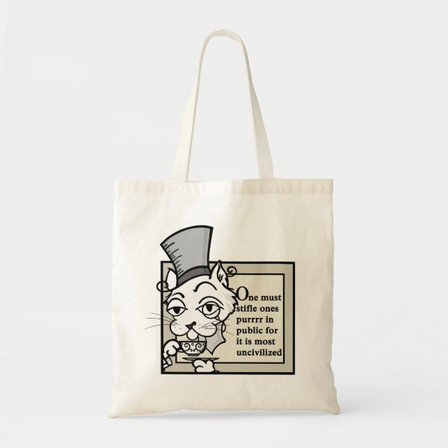 FUNNY CAT WITH TOP HAT BUDGET TOTE BAG (Devant)