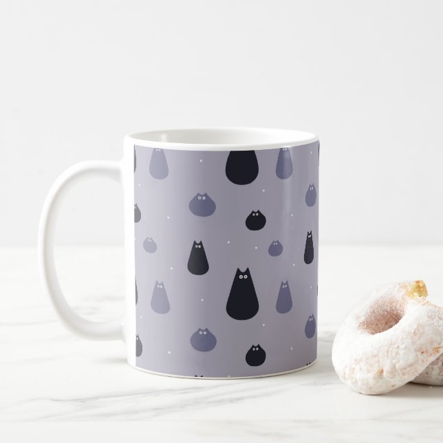 Funny Cats Mug gris (Avec donut)