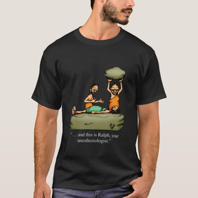Funny Caveman Anesthésiste T-shirt caricature ! (Devant)