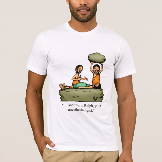 Funny Caveman Anesthésiste T-shirt caricature ! (Devant)
