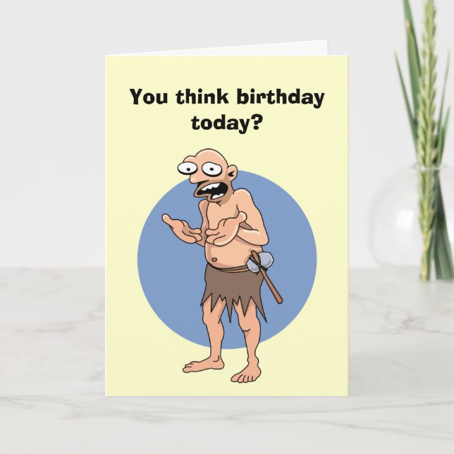 Funny Caveman carte d'anniversaire (Devant)