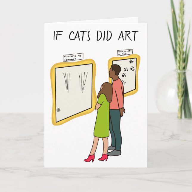 Funny chat art carte d'anniversaire pour papa chat (Devant)