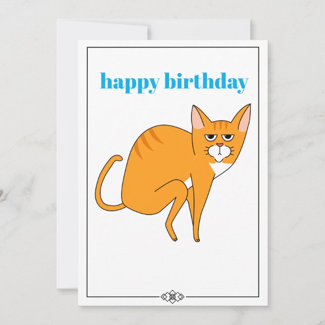 Funny Chat Carte Anniversaire - Que Votre Journée  (Devant)