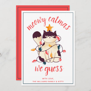 Funny Chat Meowy Catmas Sarcastic Pun Carte de vac