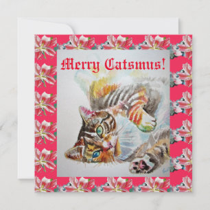 Funny Chat Merry Catsmas chats Carte de Noël