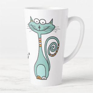 Funny Chat nom personnalisé Latte mug