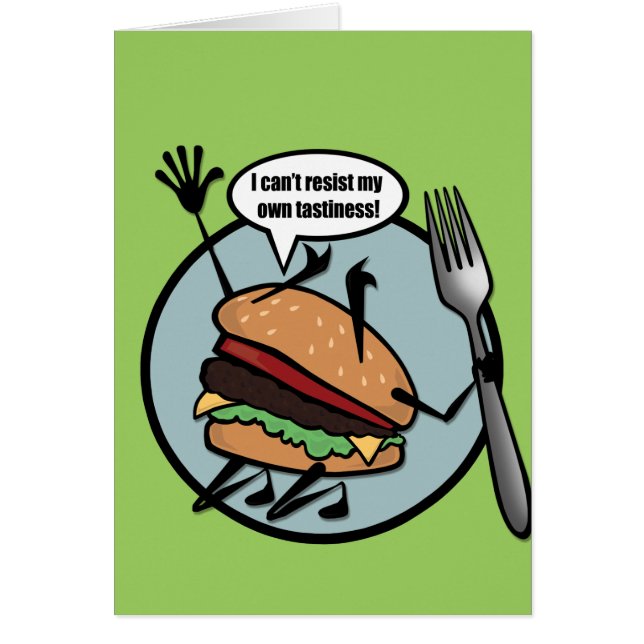 FUNNY CHEESEBURGER GREETING CARTE (Devant)