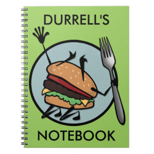 FUNNY CHEESEBURGER PERSONNALISÉ CARNETS SPIRAUX