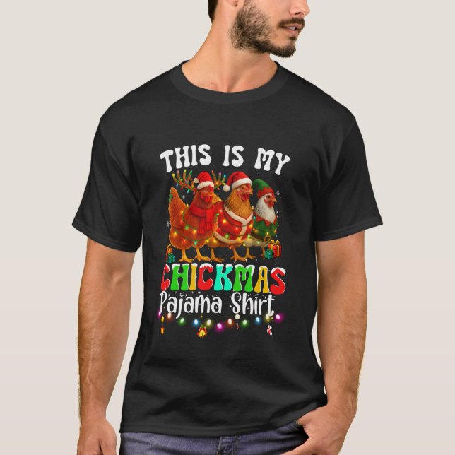 Funny Chicken Christmas Tee C'est Mon T-Shirt Chic (Devant)
