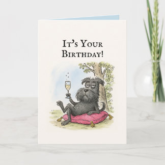 Funny Chien Black Schnauzer Carte d'anniversaire