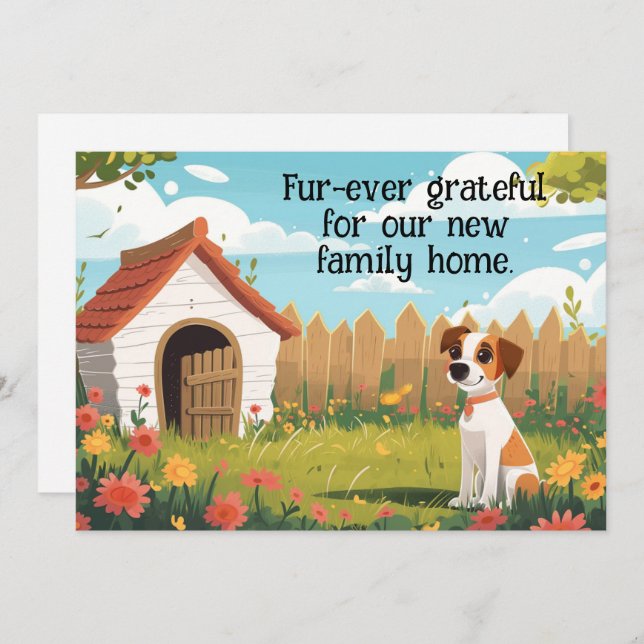 Funny Chien Faire-part de déplacement (Devant / Derrière)