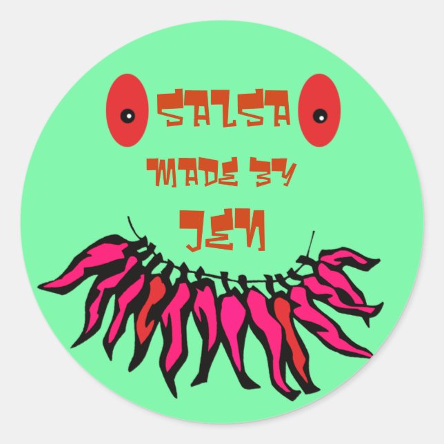 Funny Chili Pepper Canning Étiquettes (Devant)