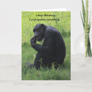 Funny Chimp (le penseur) Carte d'Anniversaire Bela