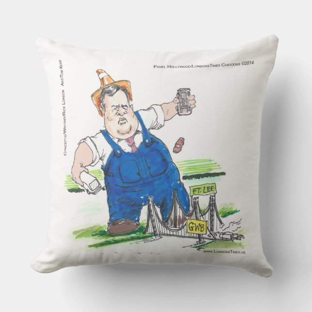 Funny Chris Christie sur Coussin de Lancer en Coto (Recto)