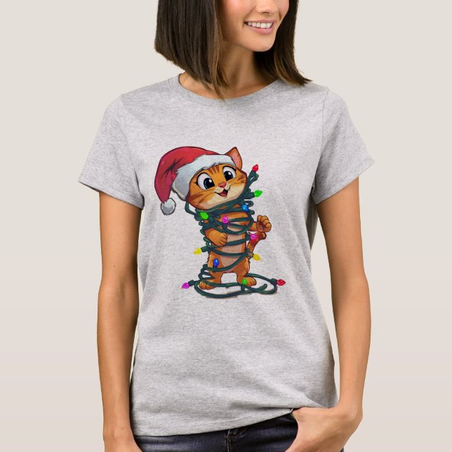  Funny Christmas Cat T-Shirt | Cute Holiday Gift  (Devant)