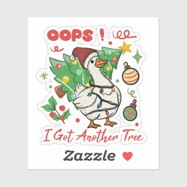 Funny Christmas Goose Sticker (Feuille)