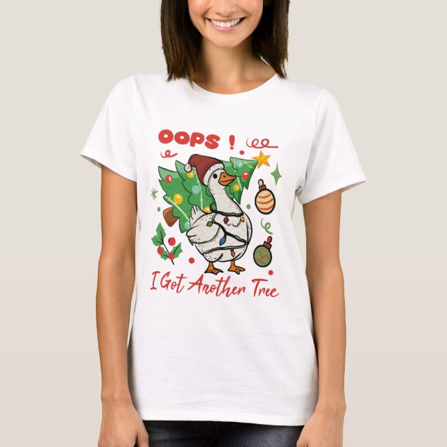 Funny Christmas Goose T-Shirt – Oops (Devant)