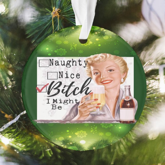 Funny Christmas Ornament Retro Best Friend Naughty (Créateur téléchargé)