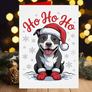 Funny Christmas Pit Bull Père Noël Pittbull Chien 