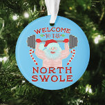 Funny Christmas Santa Claus Swole Weightlifter<br><div class="desc">Vous ne trouverez plus le Père Noël en train de fouiller avec les biscuits. Cette année, il lève du poids au lieu de lunettes de lait. Ce drôle de design de vacances montre un Père Noël torse nu levant une cloche dans ses mains gaillées. Il est entouré d'orteils et de...</div>