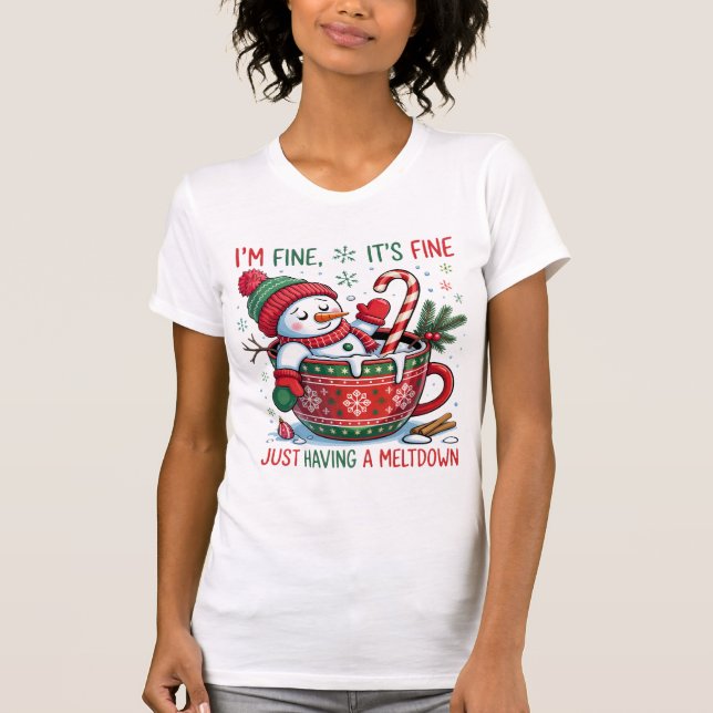 Funny Christmas T-Shirt – “I'm Fine, It's Fine (Devant)