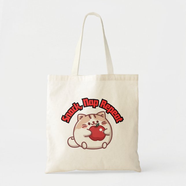 Funny Chubby Kawaii Anim Chat avec Sac fourre-tout (Devant)
