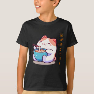 Funny Chubby Kawaii T-shirt Chat