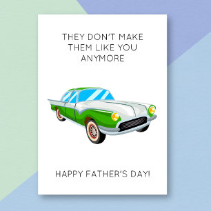 Funny Classic voiture Pun carte de Fête des pères