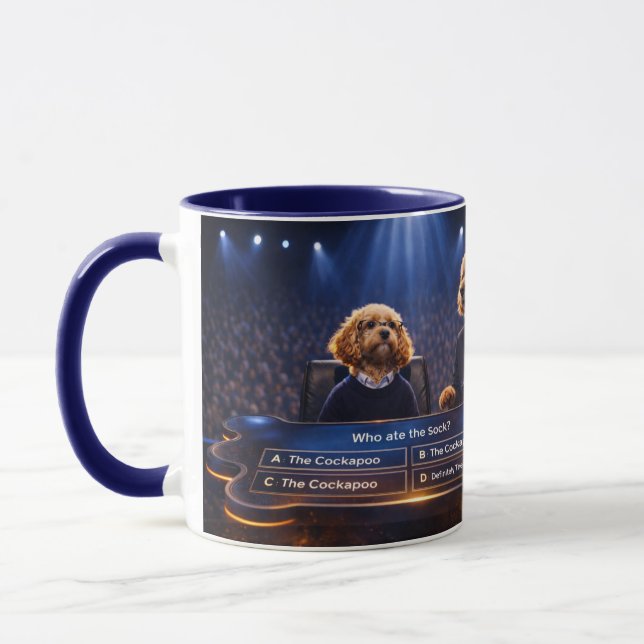Funny Cockapoo Gift Mug | Who Ate The Sock (Gauche)