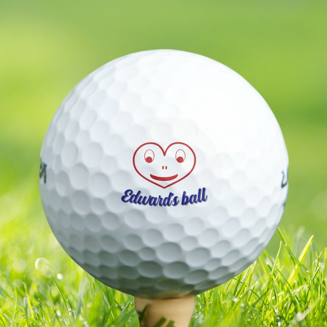 Funny coeur personnalisé nom unique balle de golf (Créateur téléchargé)